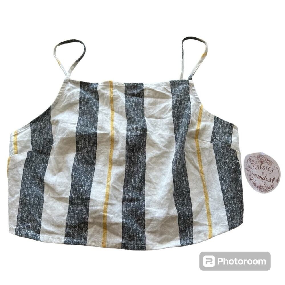 NWT Gypsies and Moondust Striped Sleeveless Crop Top‎ XL